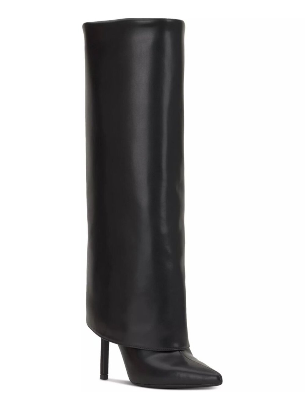 INC Skylar Fold Over Pointed Toe Knee High Boots Black Size 10.5 M NWT